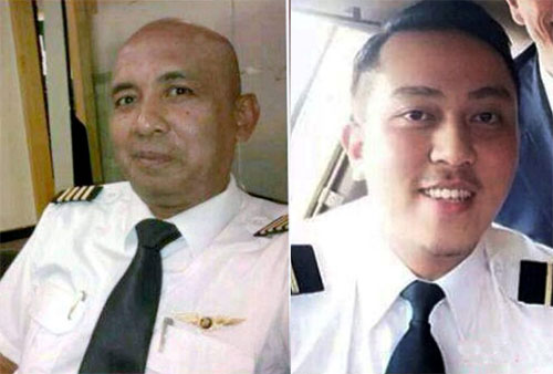 Cơ trưởng Zaharie Ahmad Shah, 53 tuổi (trái) và phi công phụ Fariq Abdul Hamid, 27 tuổi, đang đang trở thành mối nghi ngờ lớn của các nhà điều tra. Ảnh: NST