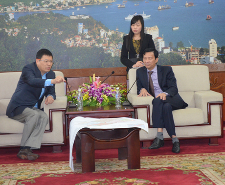 Đồng chí Nguyễn Văn Đọc, Chủ tịch UBND tỉnh tiếp lãnh đạo Công ty CP Tập đoàn Texhong