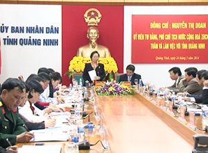 Phó Chủ tịch nước Nguyễn Thị Doan làm việc với tỉnh Quảng Ninh