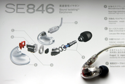 Shure cũng hướng dẫn người dùng cách có thể tháo rời từng bộ phân của SE846. Điểm thú vị là Shure cũng cho phép người dùng thay đổi, gắn thêm phụ kiện để cải thiện hoặc chuyển chất âm của tai nghe.