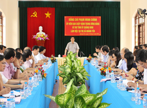 Bí thư Tỉnh ủy làm việc với thị xã Quảng Yên