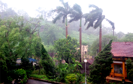 Đã có mưa và gió cấp 8 ở TP Móng Cái.