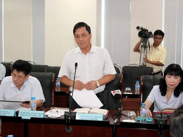 Ông Ngô Văn Khánh, Phó Tổng Thanh tra Chính phủ công bố Kết luận thanh tra. (Ảnh :Quách Lắm/Vietnam+)