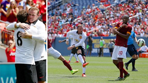 Rooney đã có trận đấu tuyệt hay trước Roma với cú đúp bàn thắng