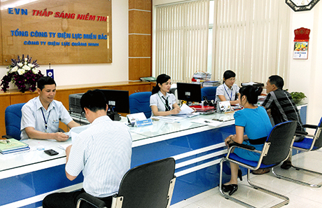Phòng Giao dịch khách hàng ở Công ty Điện lực Quảng Ninh.