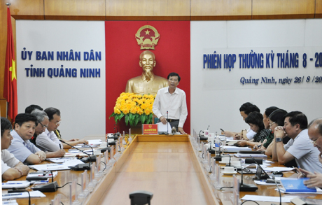 Đồng chí Nguyễn Văn Đọc, Phó Bí thư Tỉnh ủy, Chủ tịch UBND tỉnh phát biểu kết luận cuộc họp.