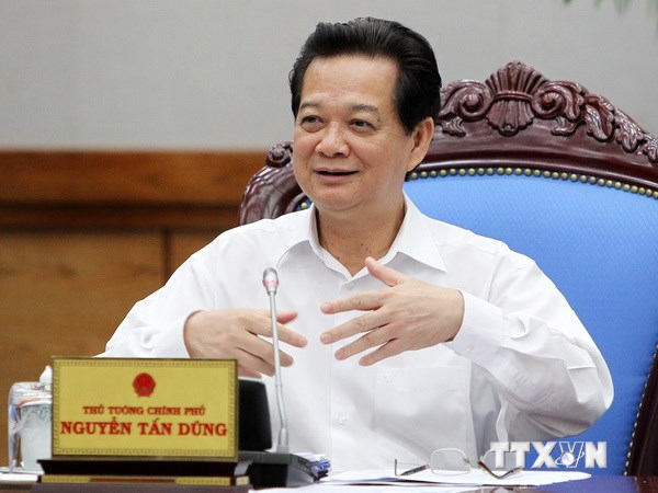  Thủ tướng Nguyễn Tấn Dũng kết luận phiên họp. (Ảnh: Đức Tám/TTXVN)
