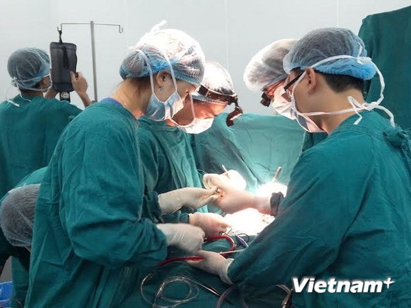 Kíp phẫu thuật tim hở Bệnh viện Trẻ em Hải Phòng. (Ảnh: Minh Thu/Vietnam+)