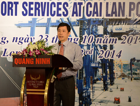Đồng chí Đỗ Đức Tiến, Phó Cục trưởng Cục Hàng hải Việt Nam phát biểu tại hội nghị