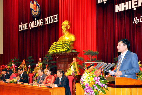Đồng chí Trần Mạnh Hùng, Chủ tịch Hội Nhà báo tỉnh, Giám đốc Đài PTTH Quảng Ninh phát biểu khai mạc.
