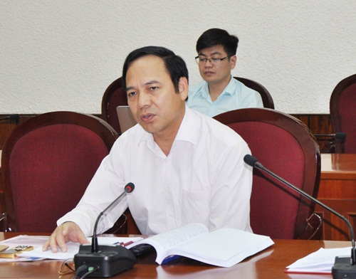 Đồng chí Đặng Huy Hậu, Phó Chủ tịch UBND tỉnh tham gia ý kiến tại cuộc họp.
