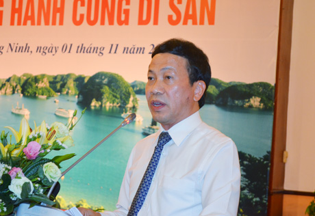 Đồng chí Nguyễn Văn Thành, Phó Chủ tịch UBND tỉnh phát biểu tại buổi tọa đàm.