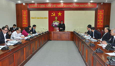 Đồng chí Phạm Minh Chính, Ủy viên T.Ư Đảng, Bí thư Tỉnh ủy kết luận buổi làm việc C Hien: 