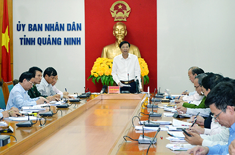 Đồng chí Nguyễn Văn Đọc, Chủ tịch UBND tỉnh kết luận cuộc họp