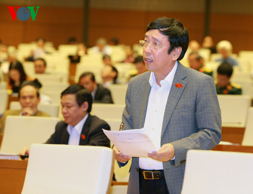 Đại biểu Nguyễn Đăng Tiến-Tổng Giám đốc Đài TNVN phát biểu tại Hội trường kỳ họp Quốc hội