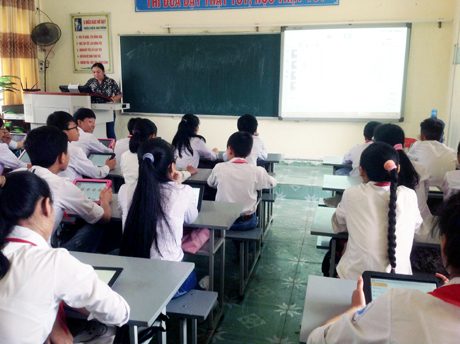 Lớp học thông minh ở Trường Tiểu học Vĩnh Khê, huyện Đông Triều.