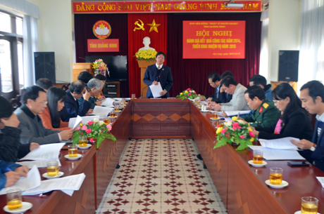  Đồng chí Phạm Văn Điệt, Chủ tịch Uỷ ban MTTQ tỉnh phát biểu chỉ đạo hội nghị