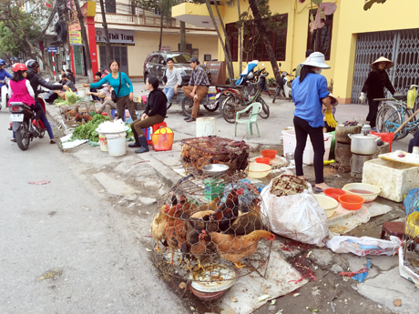 Chợ chính chưa mở chợ cóc mọc lên khắp nơi.