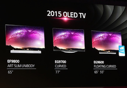Ba dòng OLED TV 2015 của LG. Ảnh: Tuấn Anh.
