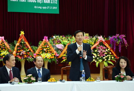 Đồng chí Nguyễn Văn Đọc, Phó Bí thư Tỉnh ủy, Chủ tịch UBND tỉnh phát biểu tại Bệnh viện Y học cổ truyền