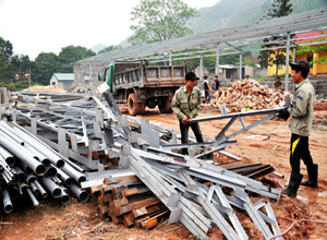 Nhà tạm cư phục vụ GPMB Cảng hàng không Quảng Ninh đang được hoàn thiện