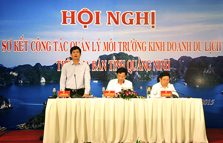 Đồng chí Lê Quang Tùng, Phó Chủ tịch UBND tỉnh phát biểu ý kiến tại hội nghị.