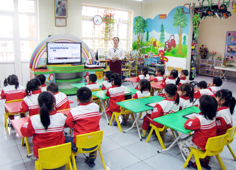 Lớp học thông minh tại Trường Mầm non Hoa Phượng, Mạo Khê (Đông Triều).