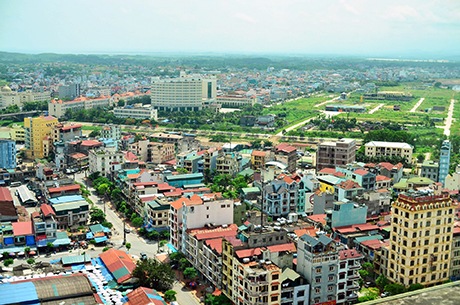 Một góc đô thị Móng Cái nhìn từ trên cao.