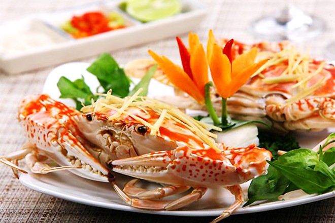 Ghẹ là đặc sản biển nổi tiếng ở Minh Châu. Ảnh: Facebook Đảo Ngọc Minh Châu.