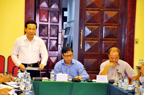 Phó Chủ tịch UBND tỉnh Nguyễn Văn Thành phát biểu tại cuộc họp.