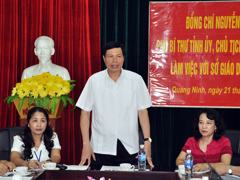 Chủ tịch UBND tỉnh Nguyễn Đức Long phát biểu kết luận buổi làm việc.