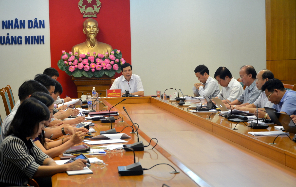 Đồng chí Nguyễn Đức Long, Phó Bí thư Tỉnh ủy, Chủ tịch UBND tỉnh phát biểu kết luận tại cuộc họp.