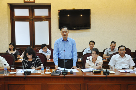 Đồng chí Vũ Hồng Thanh phát biểu tại buổi khảo sát.