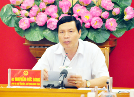 Đồng chí Nguyễn Đức Long, Phó Bí thư Tỉnh ủy, Chủ tịch UBND tỉnh phát biểu tại Hội nghị.