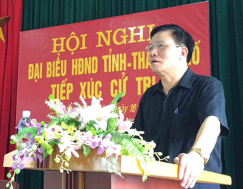 Phó Chủ tịch Thường trực HĐND tỉnh Nguyễn Như Hiền tiếp xúc cử tri xã Dương Huy (TP Cẩm Phả)