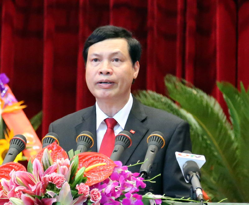 Đồng chí Nguyễn Đức Long, Phó Bí thư Tỉnh Ủy, Chủ tịch UBND tỉnh đọc diễn văn kỷ niệm.