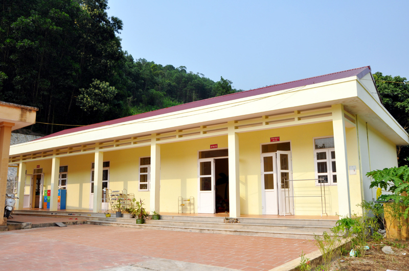 Điểm trường Khe Cát, Trường Mầm non Tân Dân mới được hoàn thành trong chương trình xây dựng nông thôn mới.