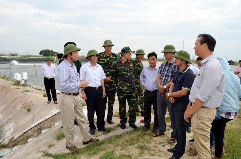 Đồng chí Đặng Huy Hậu, chỉ đạo công tác phòng chống bão số 4 tại Vạn Ninh (Móng cái)