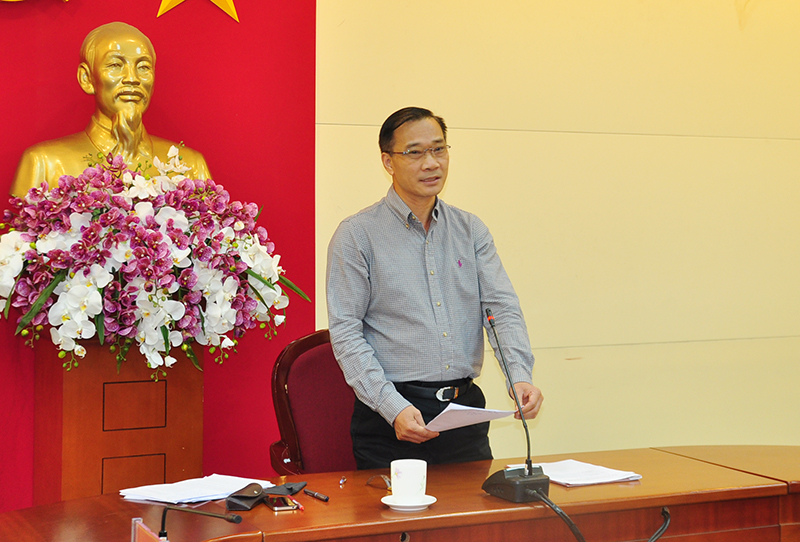 Phó Bí thư Tỉnh ủy Vũ Hồng Thanh phát biểu kết luận hội nghị.