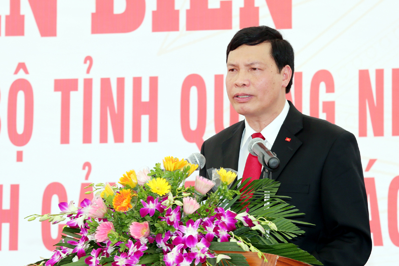 Đồng chí Nguyễn Đức Long, Phó Bí thư Tỉnh ủy, Chủ tịch UBND tỉnh biểu dương, ghi nhận sự nỗ lực, quyết tâm của Tập đoàn Tuần Châu trong thi công, hoàn thành công trình.
