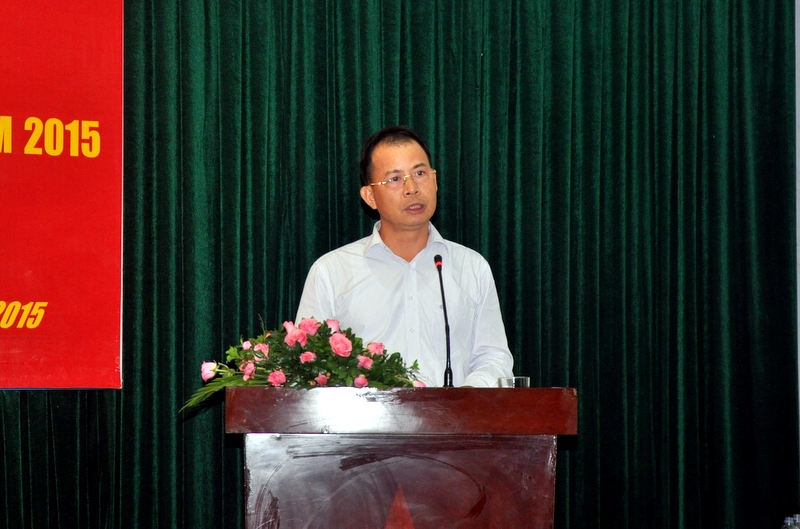 Ông Đặng Thanh Hải, Tổng Giám đốc Tập đoàn công nghiệp Than - Khoáng sản Việt Nam phát biểu tại hội nghị.