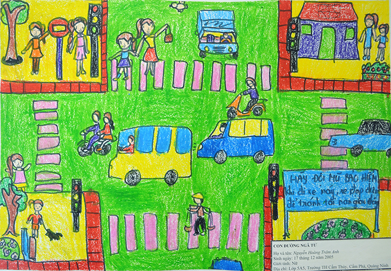 Các bé lớp MGL A1 tham gia hoạt động tạo hình Vẽ Ngã tư đường phố