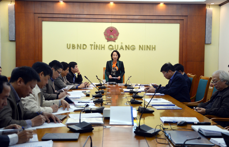 Đồng chí Vũ Thị Thu Thủy, Phó Chủ tịch UBND chủ trì cuộc họp