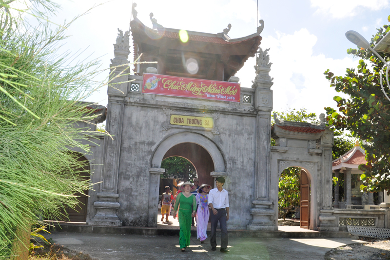 Chùa Trường Sa-điểm đến tâm linh của cán bộ, chiến sĩ và nhân dân trên đảo.