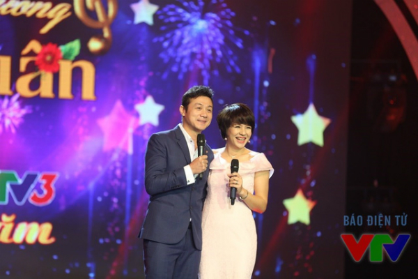 MC Anh Tuấn và Diễm Quỳnh. Ảnh: VTV.