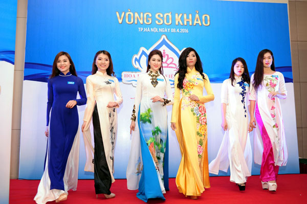 Thí sinh tham gia vòng sơ khảo Cuộc thi Hoa hậu biển Việt Nam 2016 khu vực phía Bắc tại Hà Nội. (Ảnh do Ban Tổ chức Cuộc thi cung cấp)