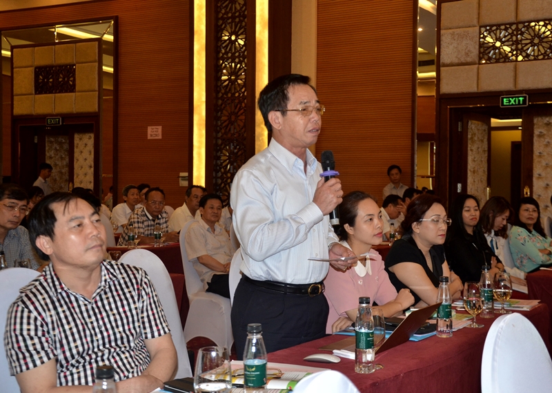 Ông Trần Mạnh Báo, Tổng Giám đốc, Tổng Công ty Giống cây trồng Quảng Ninh phát biểu ý kiến tại hội nghị