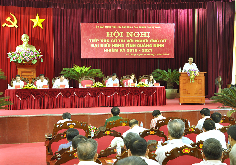 Ứng cử viên đại biểu HĐND tỉnh khóa XIII, đơn vị bầu cử số 3 tiếp xúc cử tri, vận động bầu cử tại TP Hạ Long