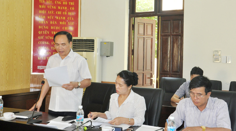 Bí thư Thành ủy Uông Bí báo cáo công tác phát triển đảng, đoàn thể trong doanh nghiệp trên địa bàn TP Uông Bí