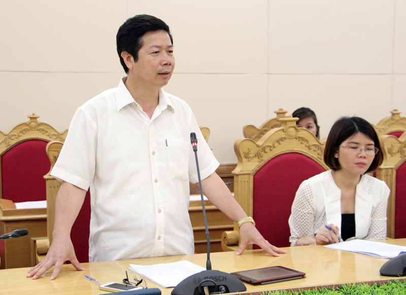Lãnh đạo Hội Nông dân tỉnh phát biểu ý kiến tại hội nghị 